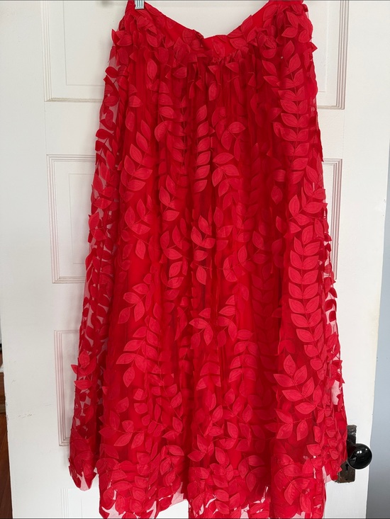 Anthropologie Dresses & Skirts - Anthropologie Red Leaf Appliqué Maxi Skirt